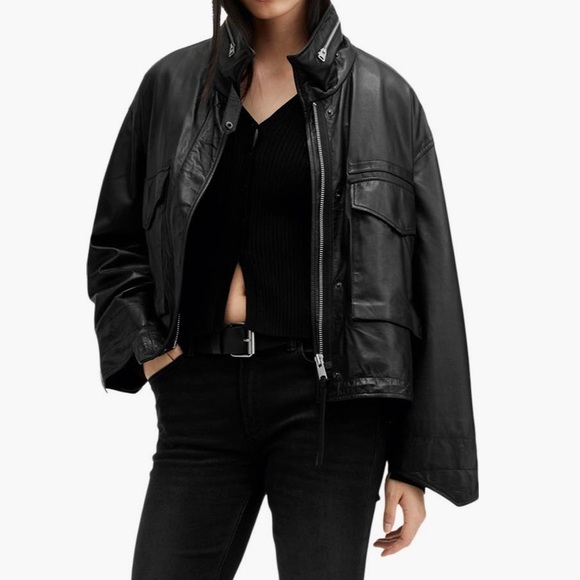 All Saints Clay Leather Jacket - Picture 5 of 14